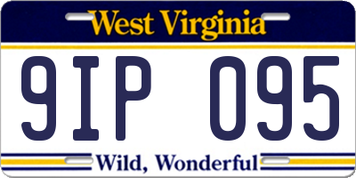 WV license plate 9IP095