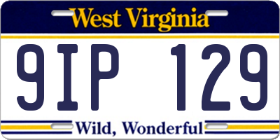 WV license plate 9IP129