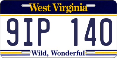 WV license plate 9IP140
