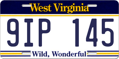 WV license plate 9IP145