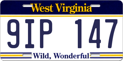 WV license plate 9IP147