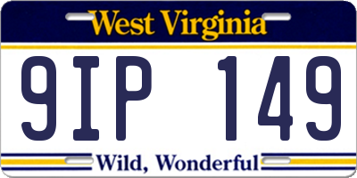 WV license plate 9IP149