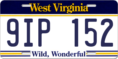 WV license plate 9IP152