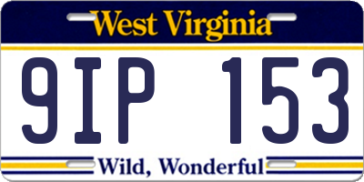WV license plate 9IP153