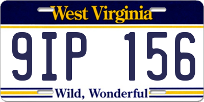 WV license plate 9IP156