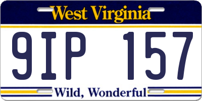 WV license plate 9IP157