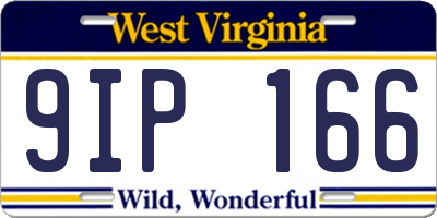 WV license plate 9IP166