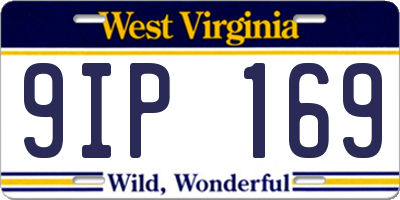 WV license plate 9IP169