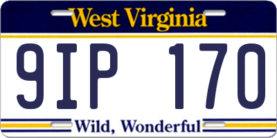 WV license plate 9IP170
