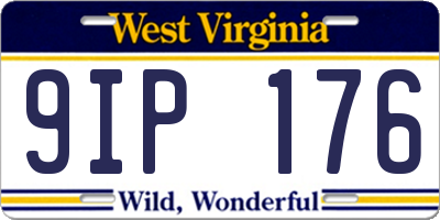 WV license plate 9IP176