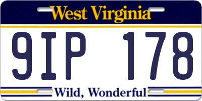 WV license plate 9IP178
