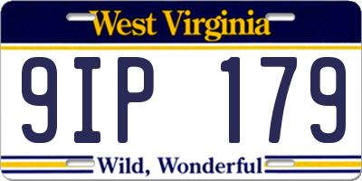 WV license plate 9IP179