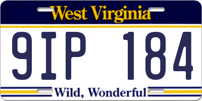 WV license plate 9IP184