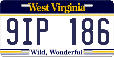 WV license plate 9IP186