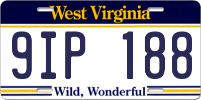 WV license plate 9IP188