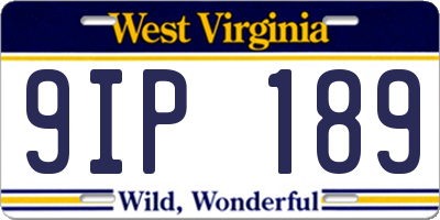 WV license plate 9IP189