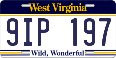 WV license plate 9IP197
