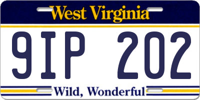 WV license plate 9IP202