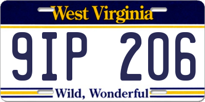 WV license plate 9IP206