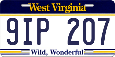 WV license plate 9IP207