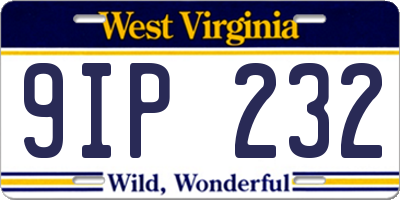 WV license plate 9IP232