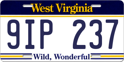 WV license plate 9IP237