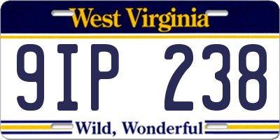 WV license plate 9IP238