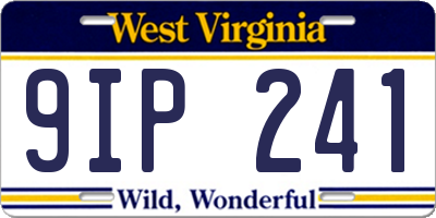 WV license plate 9IP241