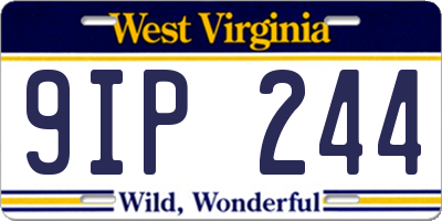 WV license plate 9IP244