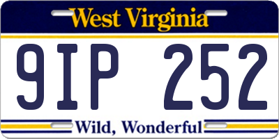 WV license plate 9IP252