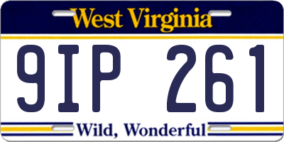 WV license plate 9IP261