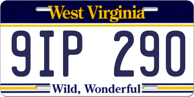 WV license plate 9IP290