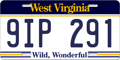WV license plate 9IP291