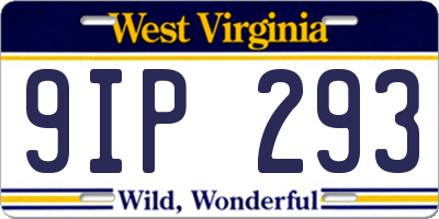 WV license plate 9IP293