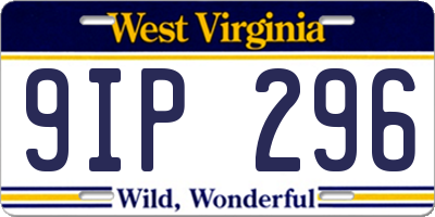 WV license plate 9IP296