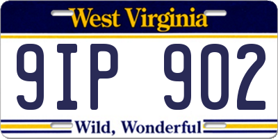 WV license plate 9IP902