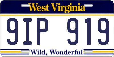 WV license plate 9IP919