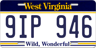 WV license plate 9IP946