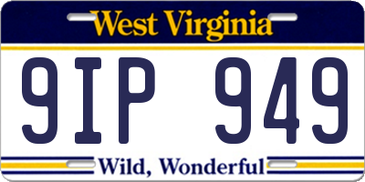 WV license plate 9IP949