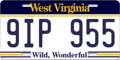 WV license plate 9IP955