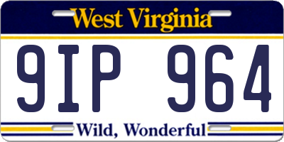 WV license plate 9IP964
