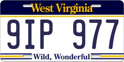 WV license plate 9IP977