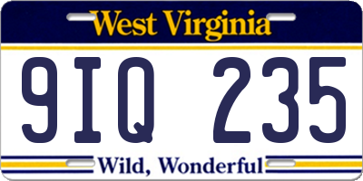 WV license plate 9IQ235