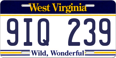 WV license plate 9IQ239