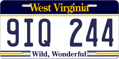 WV license plate 9IQ244