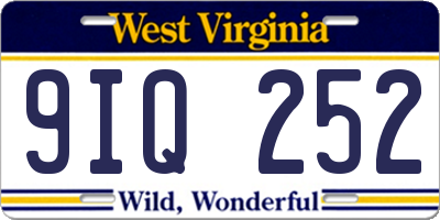 WV license plate 9IQ252