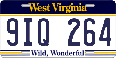 WV license plate 9IQ264