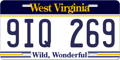 WV license plate 9IQ269