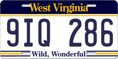 WV license plate 9IQ286