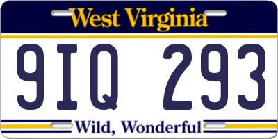 WV license plate 9IQ293